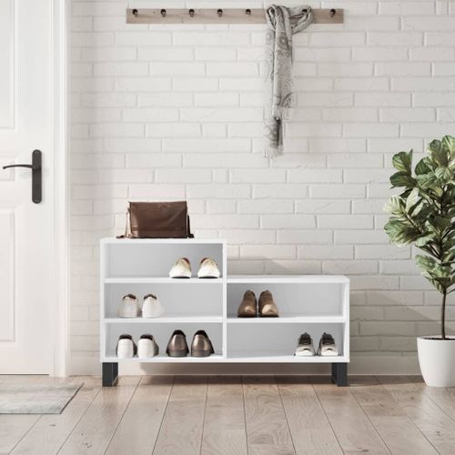 Armoire à chaussures Blanc 102x36x60 cm Bois d'ingénierie - Photo n°2; ?>