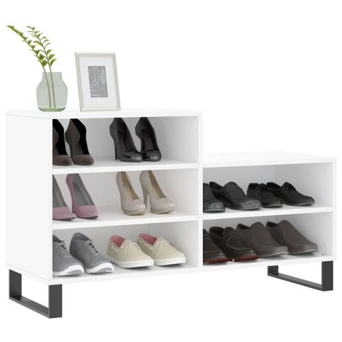 Armoire à chaussures Blanc 102x36x60 cm Bois d'ingénierie - Photo n°3; ?>