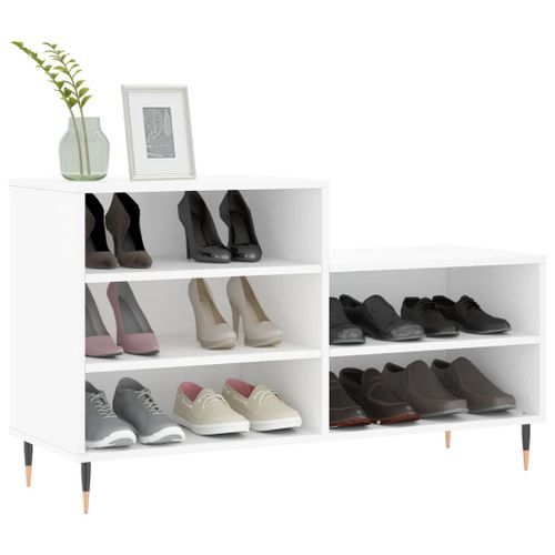 Armoire à chaussures Blanc 102x36x60 cm Bois d'ingénierie - Photo n°3; ?>