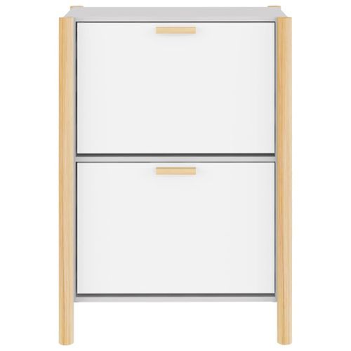 Armoire à chaussures Blanc 57,5x33x80 cm Bois d'ingénierie - Photo n°3; ?>