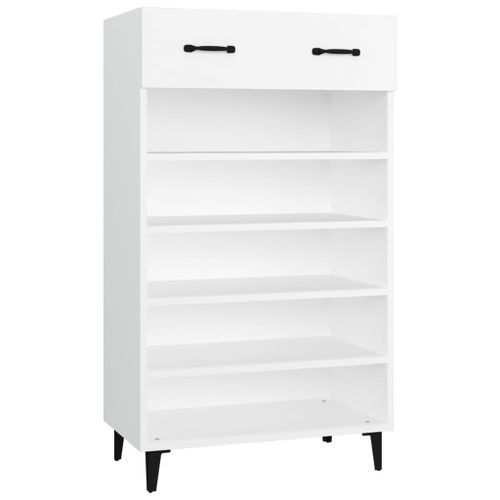 Armoire à chaussures Blanc 60x35x105 cm Bois d'ingénierie - Photo n°2; ?>