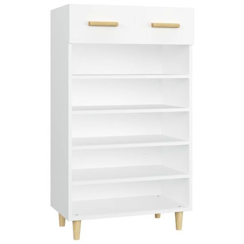 Armoire à chaussures Blanc 60x35x105 cm Bois d'ingénierie - Photo n°2; ?>