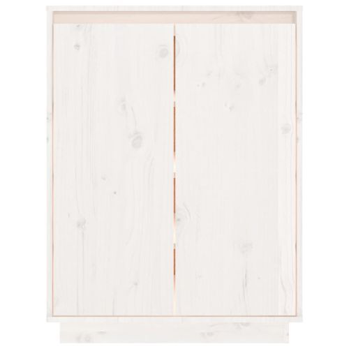 Armoire à chaussures Blanc 60x35x80 cm Bois de pin massif - Photo n°3; ?>