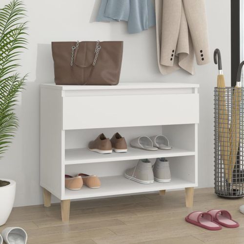 Armoire à chaussures Blanc 70x36x60 cm Bois d'ingénierie - Photo n°2; ?>