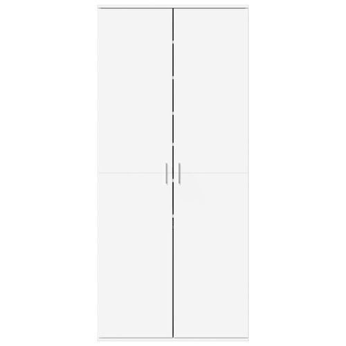 Armoire à chaussures Blanc 80x39x178 cm Bois d'ingénierie - Photo n°3; ?>