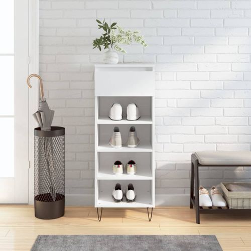 Armoire à chaussures Blanc brillant 40x36x105cm Bois ingénierie - Photo n°2; ?>