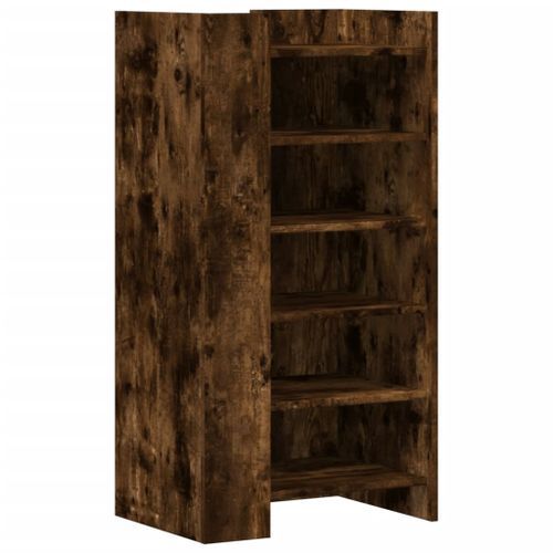 Armoire à chaussures chêne fumé 52x37,5x100cm bois d'ingénierie - Photo n°2; ?>