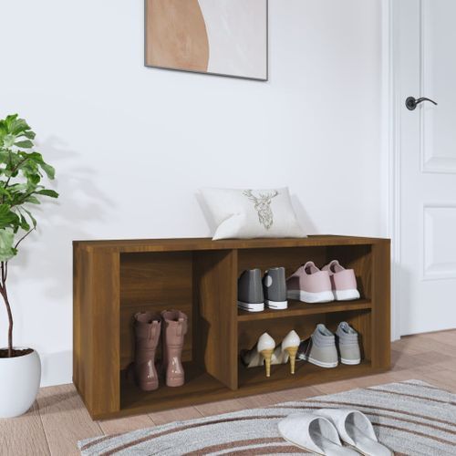 Armoire à chaussures Chêne marron 100x35x45cm Bois d'ingénierie - Photo n°2; ?>