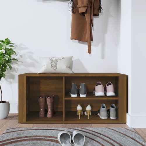 Armoire à chaussures Chêne marron 100x35x45cm Bois d'ingénierie - Photo n°3; ?>