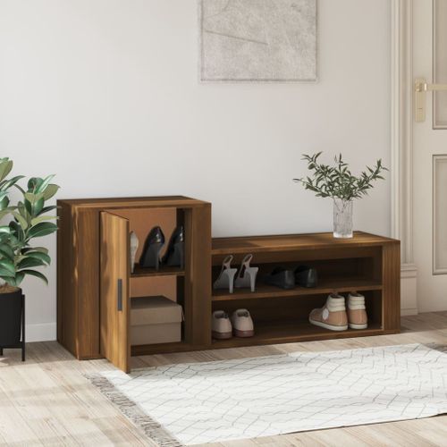 Armoire à chaussures Chêne marron 130x35x54cm Bois d'ingénierie - Photo n°3; ?>