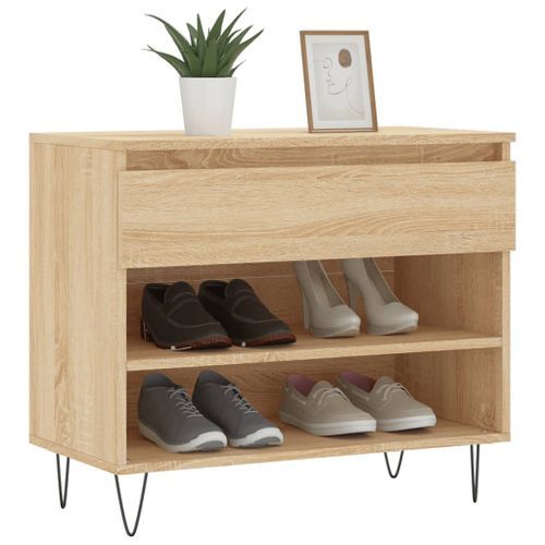 Armoire à chaussures Chêne sonoma 70x36x60 cm Bois d'ingénierie - Photo n°3; ?>