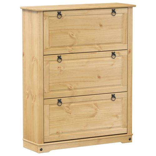 Armoire à chaussures Corona 99x32x124,5 cm bois de pin massif - Photo n°2; ?>