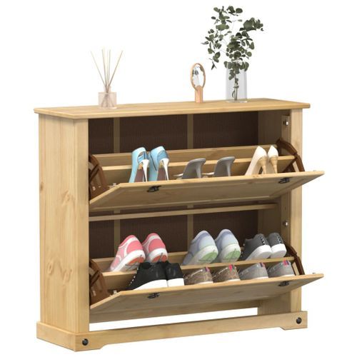 Armoire à chaussures Corona 99x32x85 cm bois de pin massif - Photo n°2; ?>