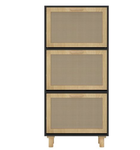 Armoire à chaussures en bois er rotin Viba L 52 x H 115 cm - Style tendance - Photo n°2; ?>