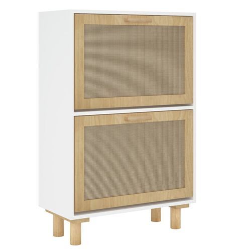 Armoire à chaussures en bois er rotin Viba L 52 x H 80 cm - Style tendance - Photo n°3; ?>