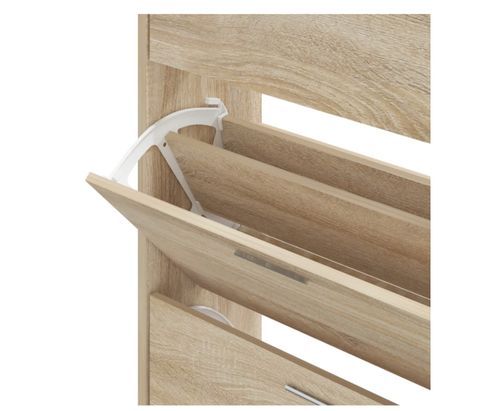 Armoire à chaussures en bois Puerto L 63 x H 103 x P 24 cm – 3 portes rabattables - Photo n°3; ?>