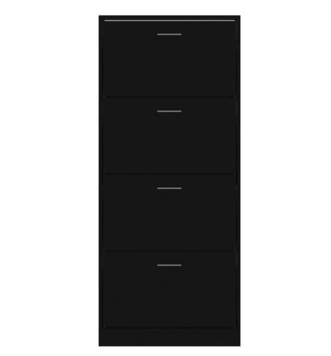 Armoire à chaussures en bois Puerto L 63 x H 147 x P 24 cm – 4 portes rabattables - Photo n°2; ?>