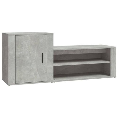 Armoire à chaussures Gris béton 130x35x54 cm Bois d'ingénierie - Photo n°2; ?>