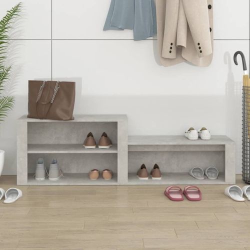 Armoire à chaussures Gris béton 150x35x45 cm Bois d'ingénierie - Photo n°3; ?>