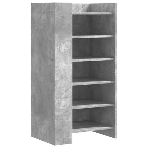 Armoire à chaussures gris béton 52x37,5x100cm bois d'ingénierie - Photo n°2; ?>