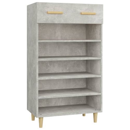 Armoire à chaussures Gris béton 60x35x105 cm Bois d'ingénierie - Photo n°2; ?>