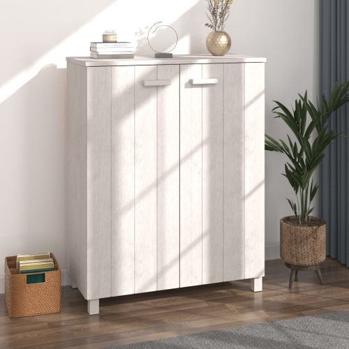 Armoire à chaussures HAMAR Blanc 85x40x108 cm Bois de pin - Photo n°2; ?>