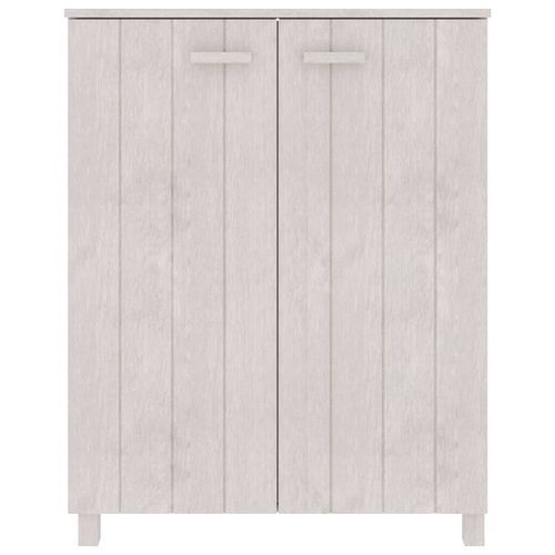 Armoire à chaussures HAMAR Blanc 85x40x108 cm Bois de pin - Photo n°3; ?>