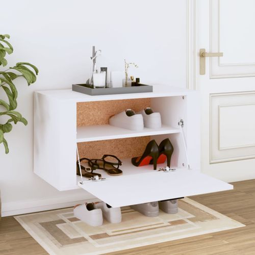 Armoire à chaussures murale Blanc 70x35x38 cm Bois d'ingénierie - Photo n°3; ?>