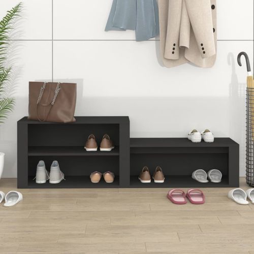 Armoire à chaussures Noir 150x35x45 cm Bois d'ingénierie - Photo n°3; ?>