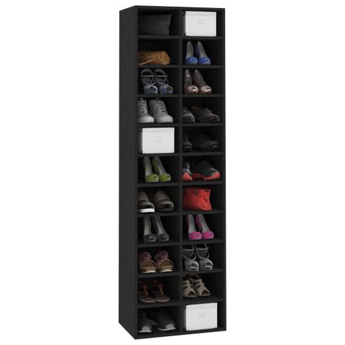 Armoire à chaussures Noir 54 x 34 x 183 cm - Photo n°3; ?>