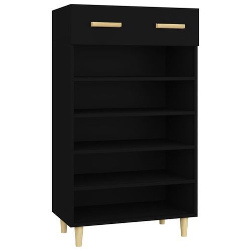 Armoire à chaussures Noir 60x35x105 cm Bois d'ingénierie - Photo n°2; ?>