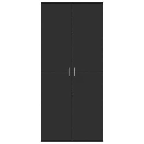 Armoire à chaussures Noir 80x39x178 cm Bois d'ingénierie - Photo n°3; ?>