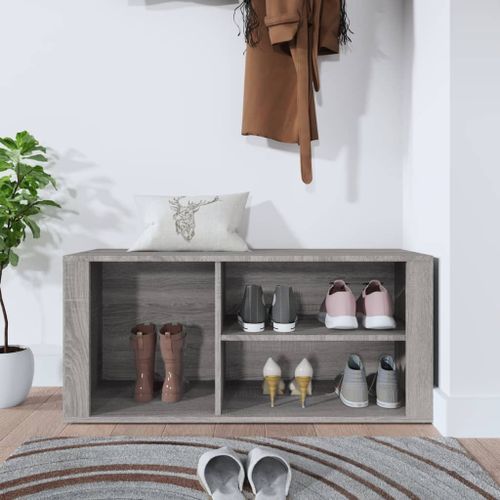 Armoire à chaussures Sonoma gris 100x35x45 cm Bois d'ingénierie - Photo n°3; ?>