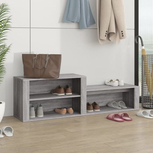 Armoire à chaussures Sonoma gris 150x35x45 cm Bois d'ingénierie - Photo n°2; ?>