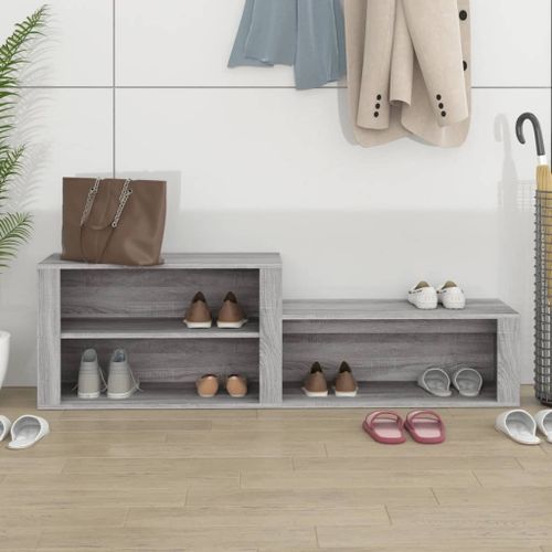 Armoire à chaussures Sonoma gris 150x35x45 cm Bois d'ingénierie - Photo n°3; ?>