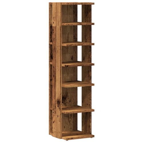 Armoire à chaussures vieux bois 28x27x102 cm bois d'ingénierie - Photo n°2; ?>