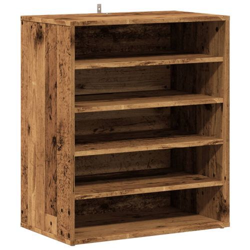 Armoire à chaussures vieux bois 60x35x70 cm bois d'ingénierie - Photo n°2; ?>