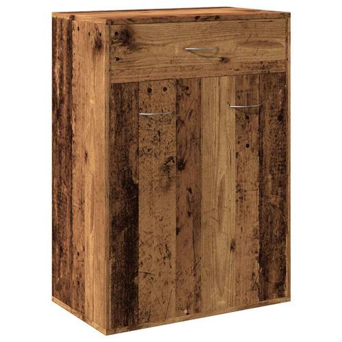 Armoire à chaussures vieux bois 60x35x84 cm bois d'ingénierie - Photo n°2; ?>