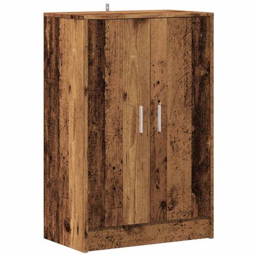 Armoire à chaussures vieux bois 60x35x92 cm bois d'ingénierie - Photo n°2; ?>