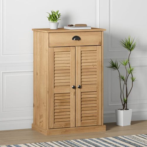 Armoire à chaussures VIGO 60x35x96 cm bois massif de pin - Photo n°2; ?>