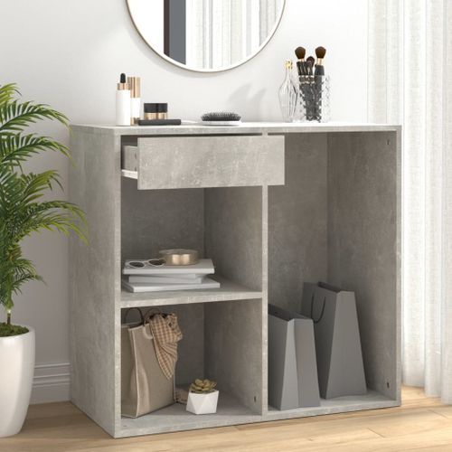 Armoire à cosmétiques Gris béton 80x40x75 cm Bois d'ingénierie - Photo n°2; ?>