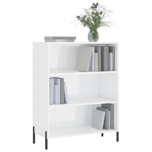 Armoire à étagères blanc 69,5x32,5x90 cm bois d'ingénierie - Photo n°3; ?>