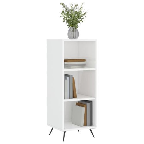 Armoire à étagères blanc brillant 34,5x32,5x90 cm - Photo n°3; ?>