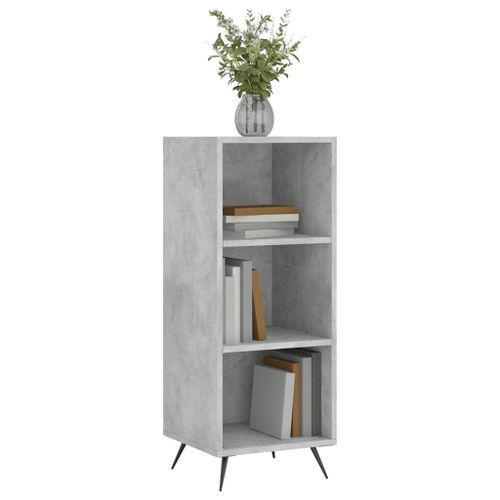 Armoire à étagères gris béton 34,5x32,5x90 cm bois d'ingénierie - Photo n°3; ?>