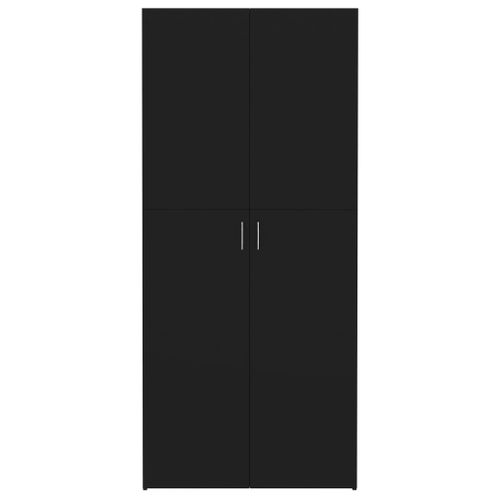 Armoire à étagères Noir 80 x 35,5 x 180 cm - Photo n°2; ?>