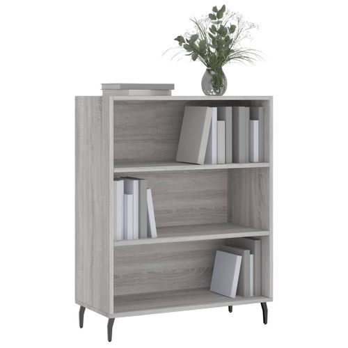 Armoire à étagères sonoma gris 69,5x32,5x90cm bois d'ingénierie - Photo n°3; ?>