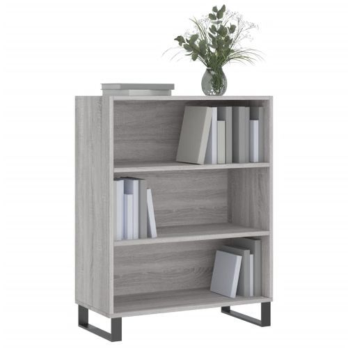 Armoire à étagères sonoma gris 69,5x32,5x90cm bois d'ingénierie - Photo n°3; ?>