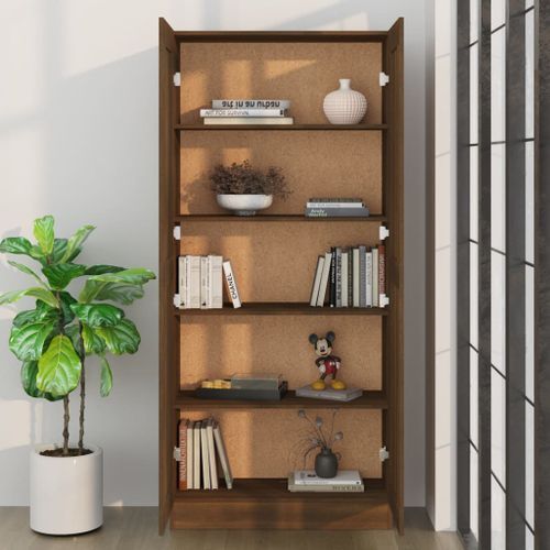 Armoire à livres Chêne marron 82,5x30,5x185,5cm Bois ingénierie - Photo n°3; ?>