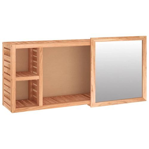 Armoire à miroir 80x17x34 cm Bois massif de noyer - Photo n°2; ?>