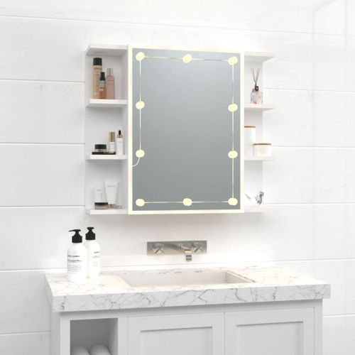 Armoire à miroir avec LED Blanc 70x16,5x60 cm - Photo n°3; ?>